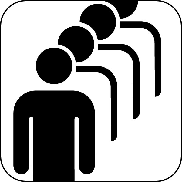 generic symbol for people in a queue